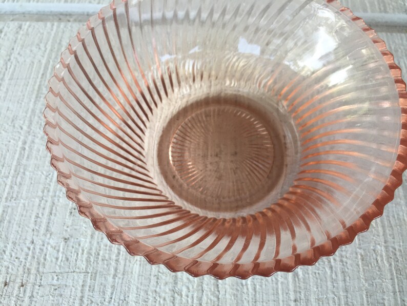 Pink Depression Federal Glass Diana Swirled Pink 5 Inch Cereal Etsy