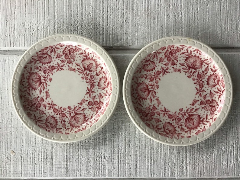 Vintage Ironstone Dessert Plates Vintage Transfer Ware Red 2 Vintage Syracuse China Roxbury Red Transferware Dessert Plates Salad Plates Kitchen Dining Dining Serving Efp Osteology Org