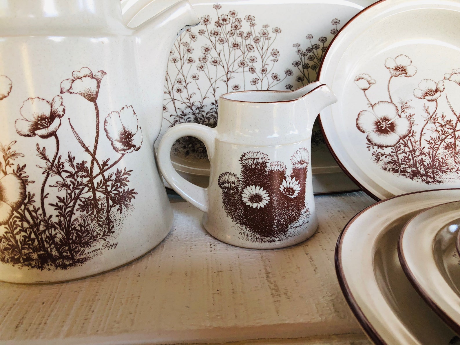 1970s 80s Noritake Stoneware DESERT FLOWERS 8341 Japan Vintage Etsy