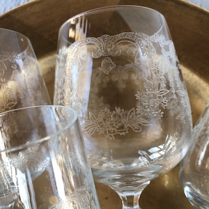 80's Water Goblet - Etsy