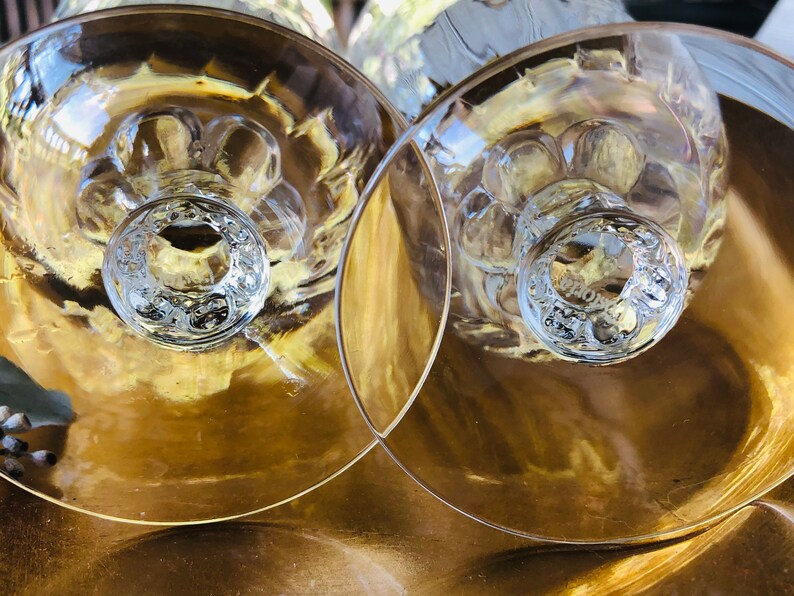 1930s 1940s FOSTORIA Meadow Rose Clear ICED TEA glasses Vintage Glassware etched tall water goblet embossed rose crystal floral replacements image 7