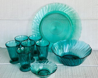 1930s Jeanette Glass Ultramarine Swirl 13