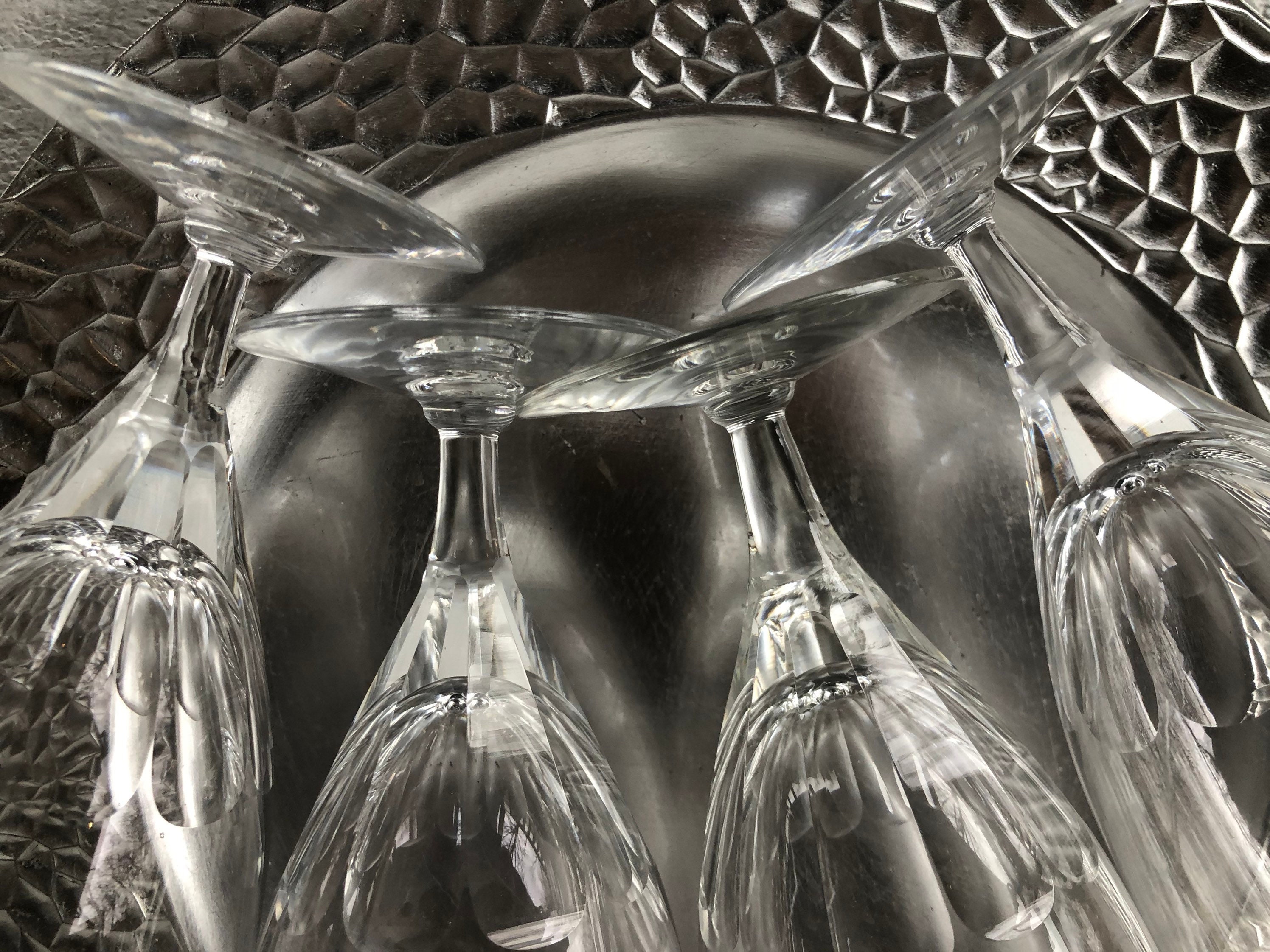 Fostoria Venus Iced Tea Glasses, Set of 5 Clear Faceted Stemmed