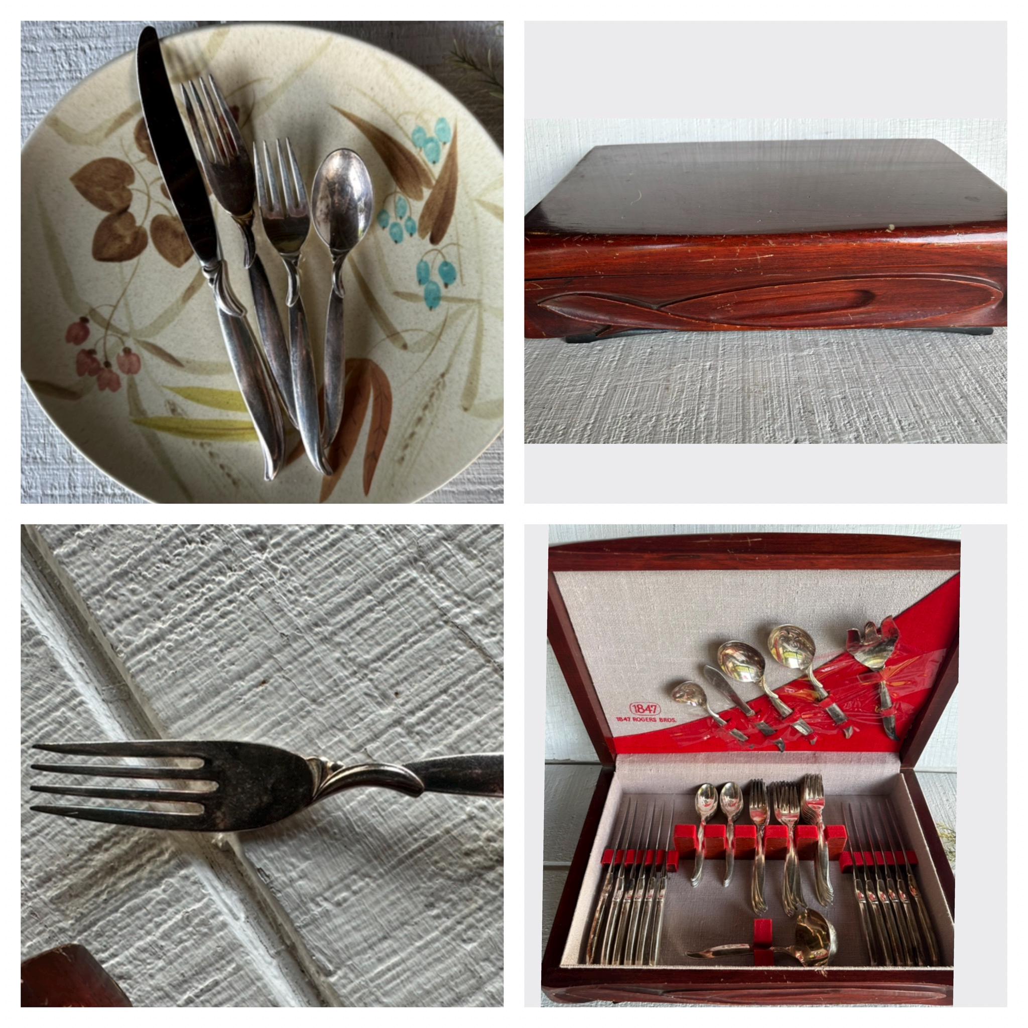 international silverplate バングル&スプーンリング 55 Pc Set ~ 1956 FLAIR Silverplate Flatware International