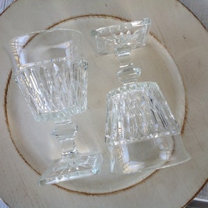 2 Vintage Clear water Goblet Mt Vernon Indiana Glass, wedding toasting goblet, glassware mid century bar cart goblets/glasses
