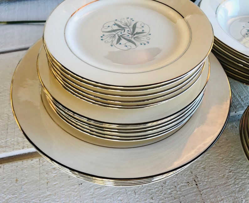 30 Pc Set Homer Laughlin CELESTE Dinnerware 6 Place Settings Etsy