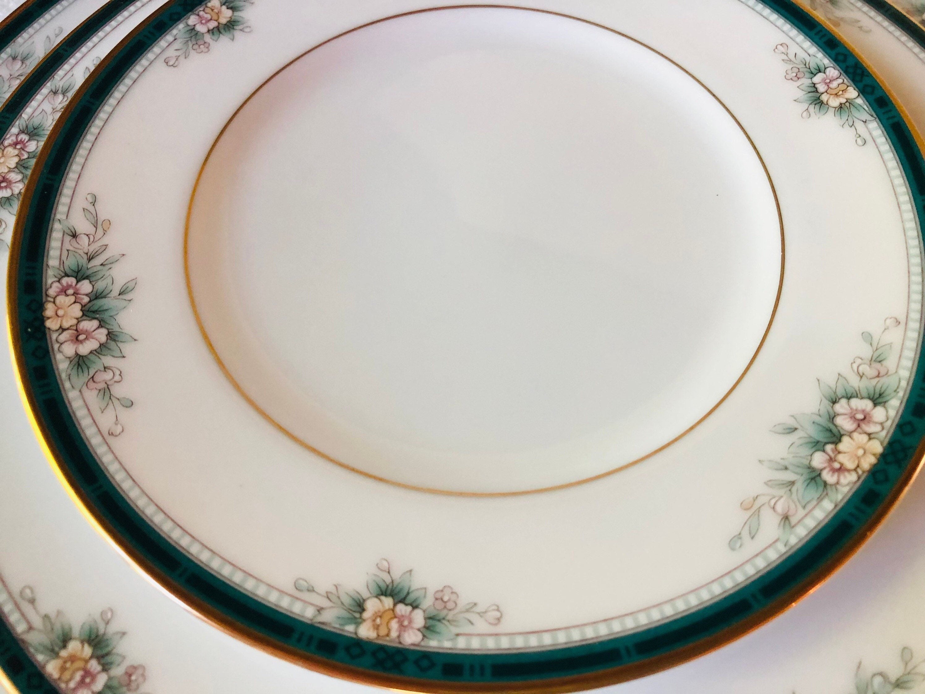5 Pc Noritake LANDON 1990s China 2 Dinner Plates 2 Salad Plates 1