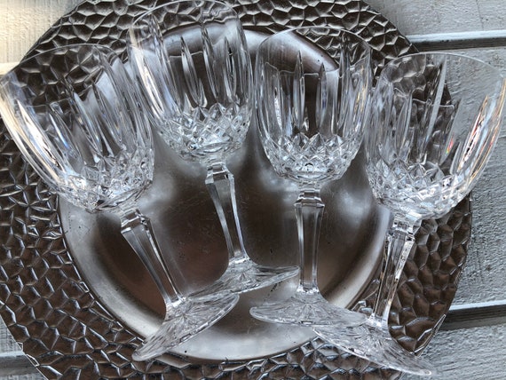 7 Lead Crystal Wine Glasses Vintage Toasting Glasses Heavy 