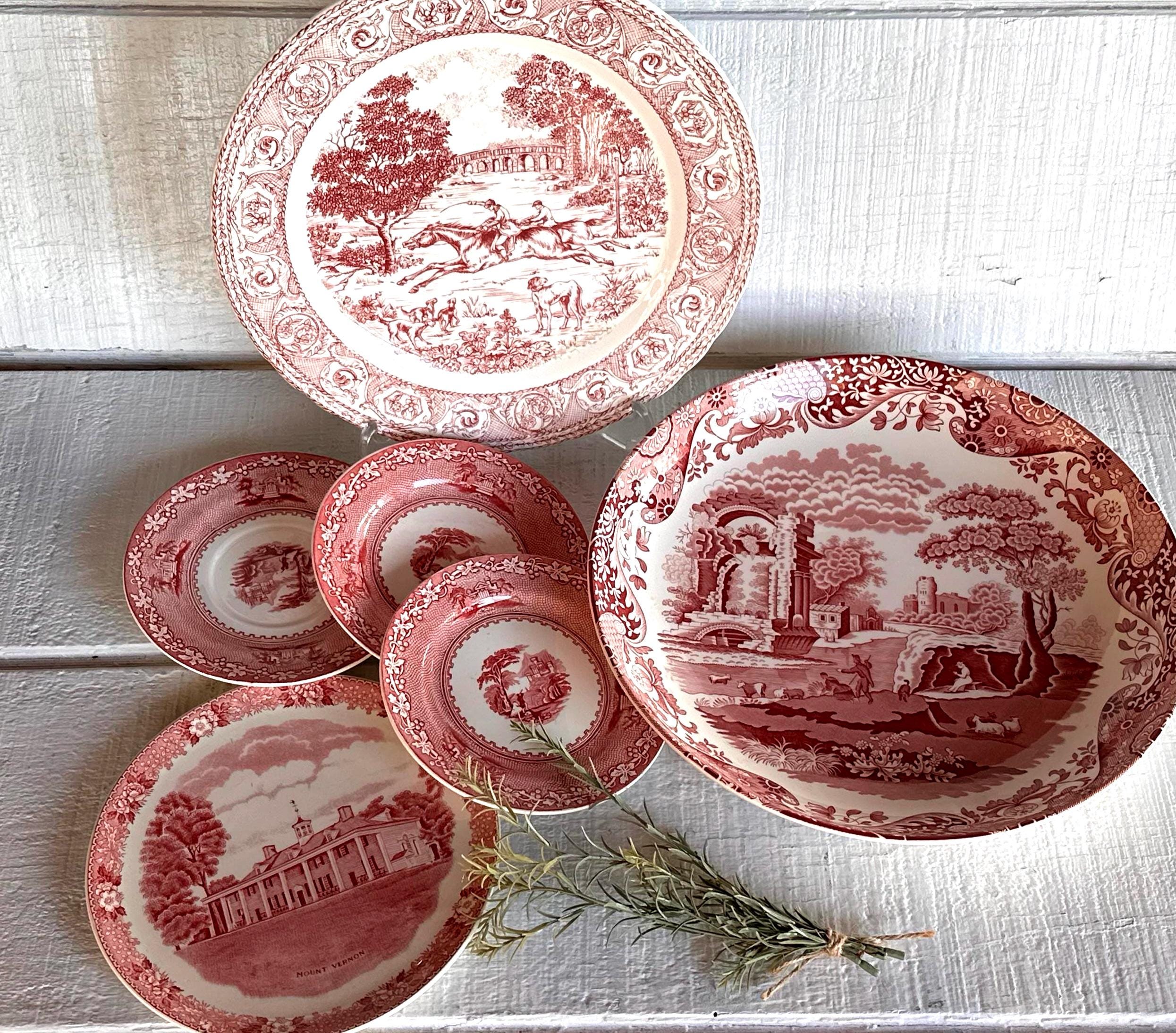 Red Italian Spode - Etsy