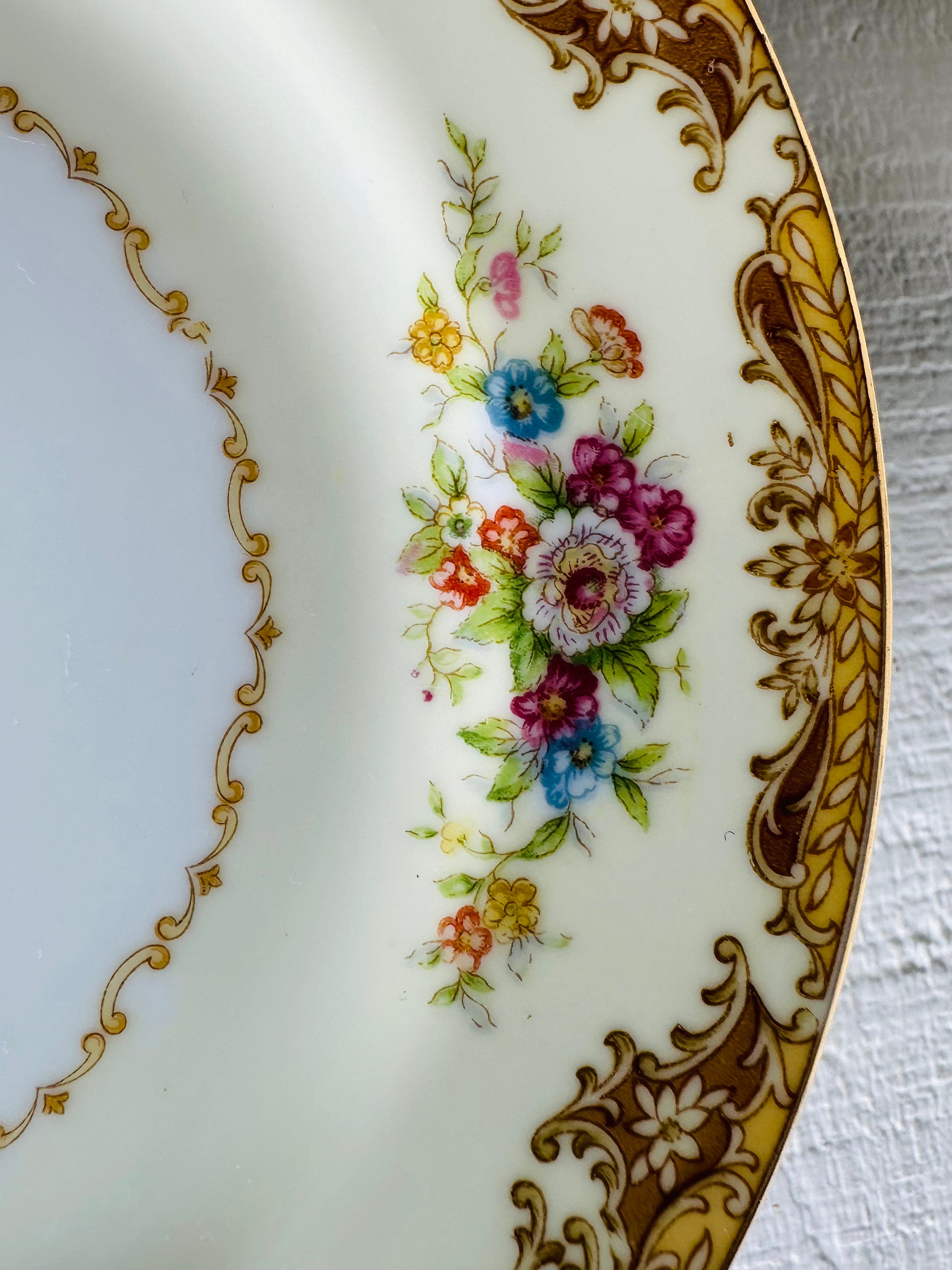 1930 1940 Noritake China Plates Japan - Yellow and Brown