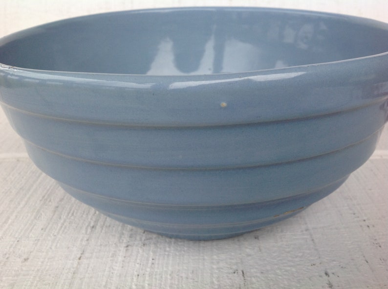 Vintage Light Blue Mixing Bowl Ribbed Crock Bowl Kitchen Etsy