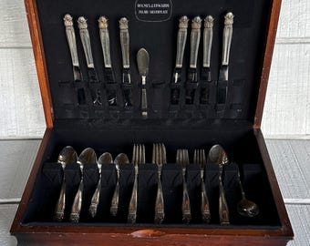 45 Piece Set ~ 1938 DANISH PRINCESS Silver Plate Holmes & Edwards