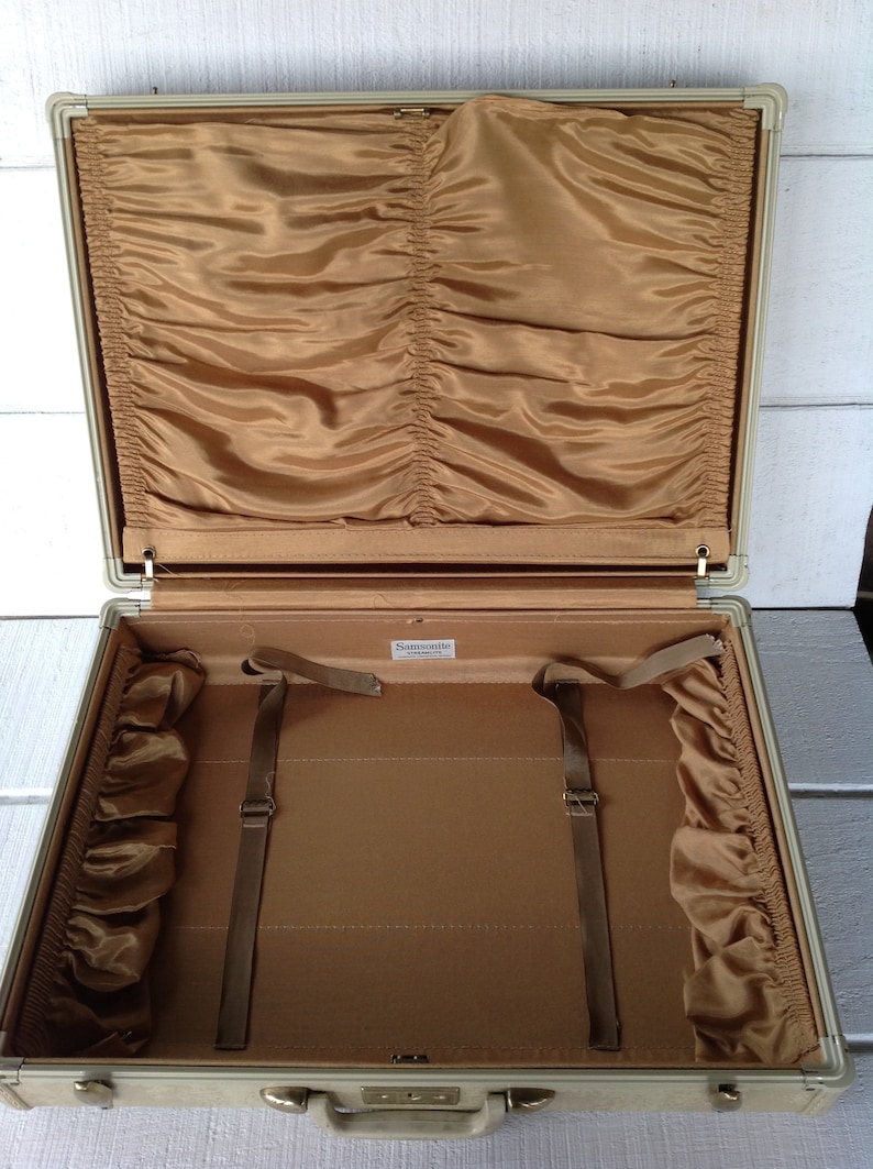 Large Vintage Hard Case Luggage Samsonite Retro Tan Beige Etsy