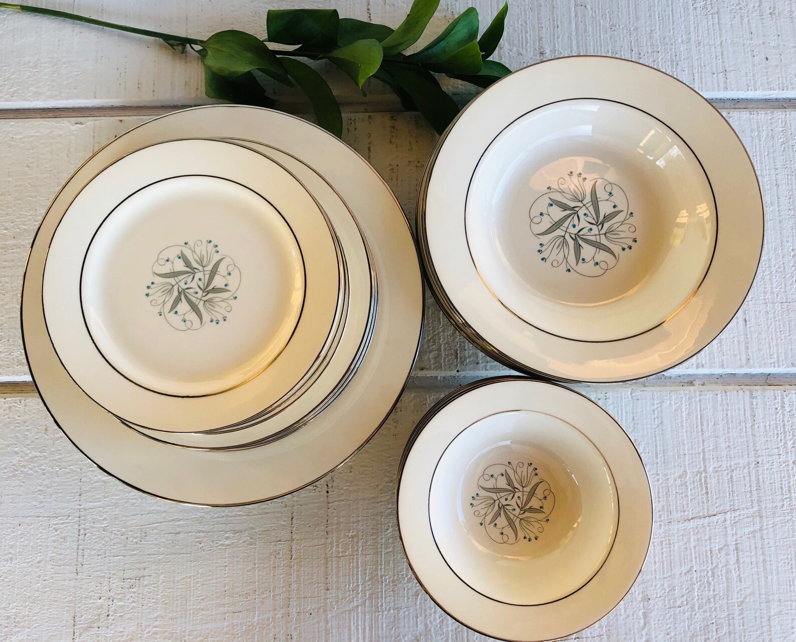 30 Pc Set Homer Laughlin CELESTE Dinnerware 6 Place Settings Etsy