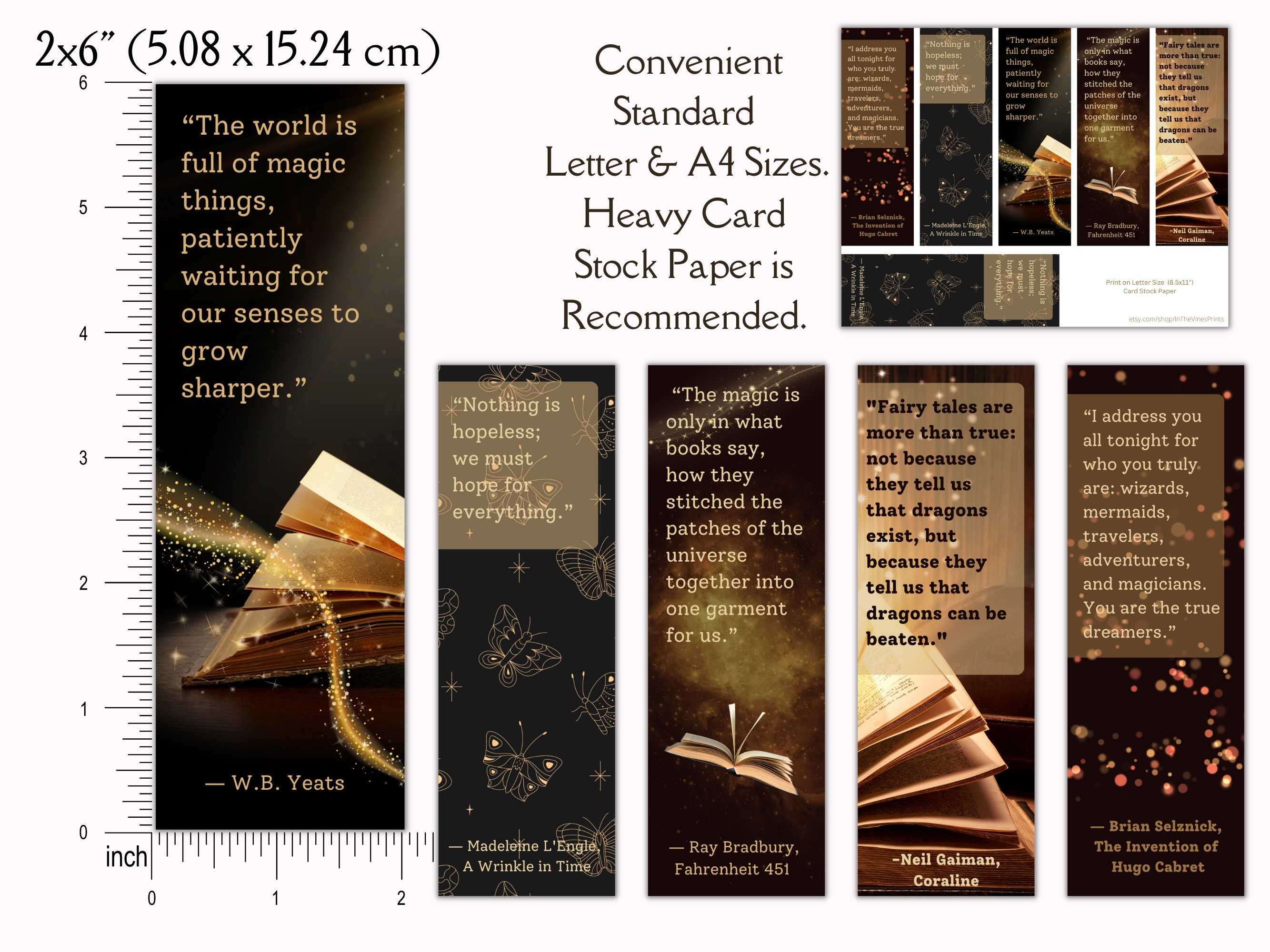 Magical Bookmarks Printable Bookmarks Teacher Printables Bookish Gifts ...