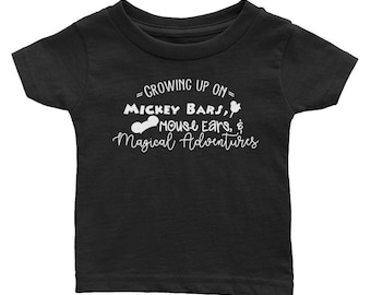 Creciendo en bares de Mickey orejas de ratón y mágicas aventuras infantil gráfico Tee - camiseta Disney