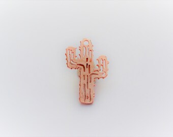 desert wild west cacti 18k rose gold over 925 sterling silver mini cactus plant pot pendant Small shiny rose goldCactus Charm vermeil