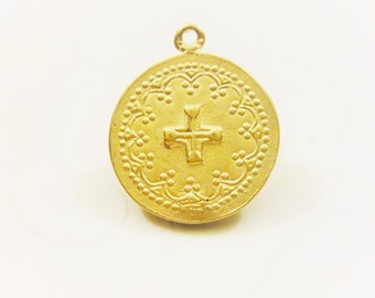 Sterling Silver /& Vermeil Cross Medal