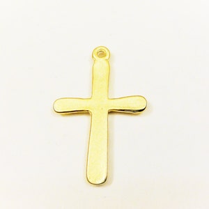 Vermeil, 18k gold over 925 sterling silver hammered cross, matte gold cross, vermeil hammered cross, cross, hammered cross, small cross image 3