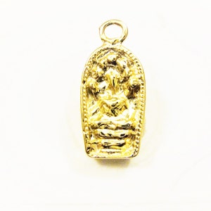 Vermeil, 18k gold over 925 Sterling Silver BUDDHA , Beautiful Spiritual Holy Meditation Finding, Pendant 1pc., shiny vermeil buddha, buddha,