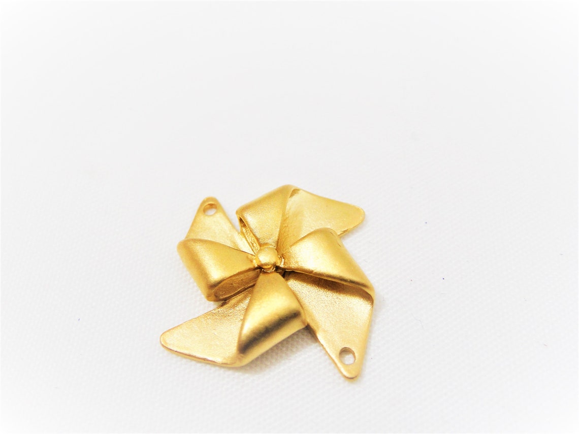 Vermeil, 18k Gold Over 925 Sterling Silver Pinwheel Connector Charm ...