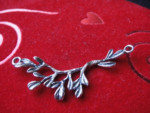925 arbol oxidado de plata esterlina Conector de hoja de rama encanto de bosque natural de 40 mm conector de rama de plata hoja de rama de plata esterlina Etsy Espana