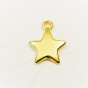 vermeil, 18k gold over 925 sterling silver Star charm - MATTE vermeil charms, dreamy star, gold star charm, llittle star, vermeil star charm