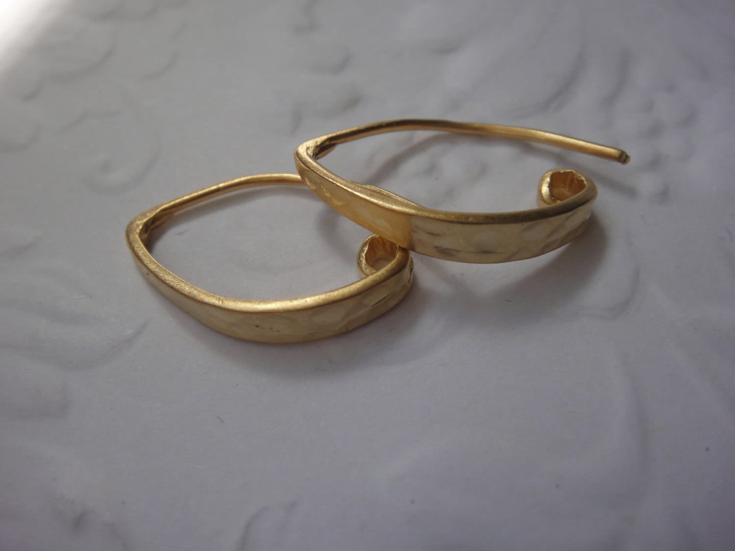 2 Pc. Vermeil 18k Gold Over 925 Sterling Silver Flattened - Etsy