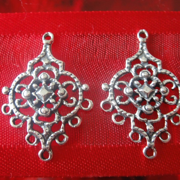 2 pc.925 sterling silver Chandelier Earring Components - 7 holes, large chandelier frame findings, silver earrings, large earring finding,