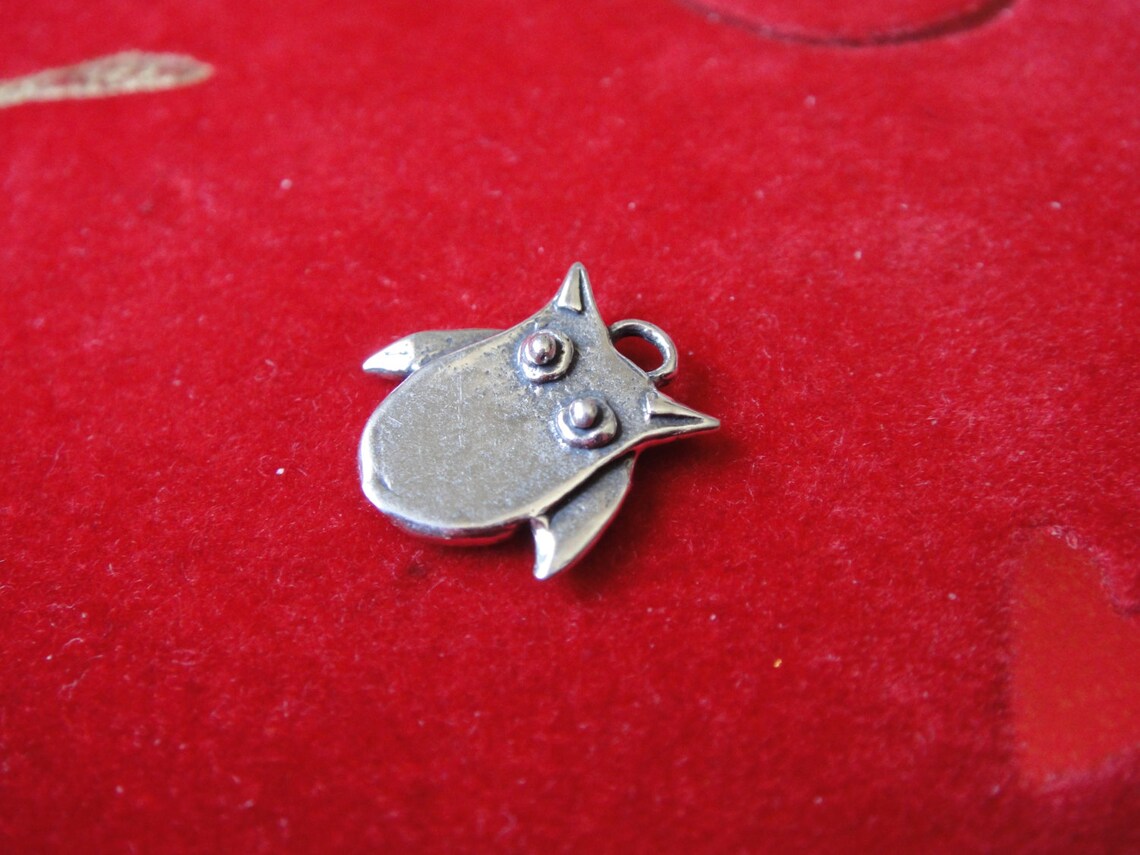 Charme Hibou Vintage En Argent Sterling 925 - 7,7 G - 2 Cm - France