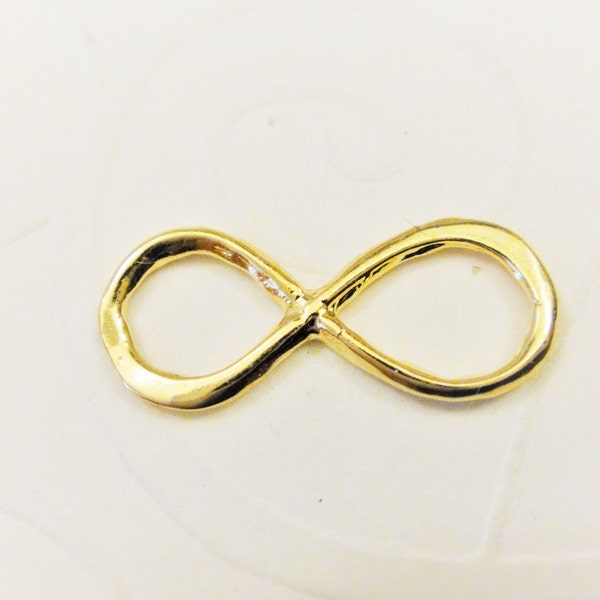 Vermeil 18k gold over 925 sterling silver infinity charm, shiny gold infinity pendant, vermeil infinity charm, gold infinity, infinity charm