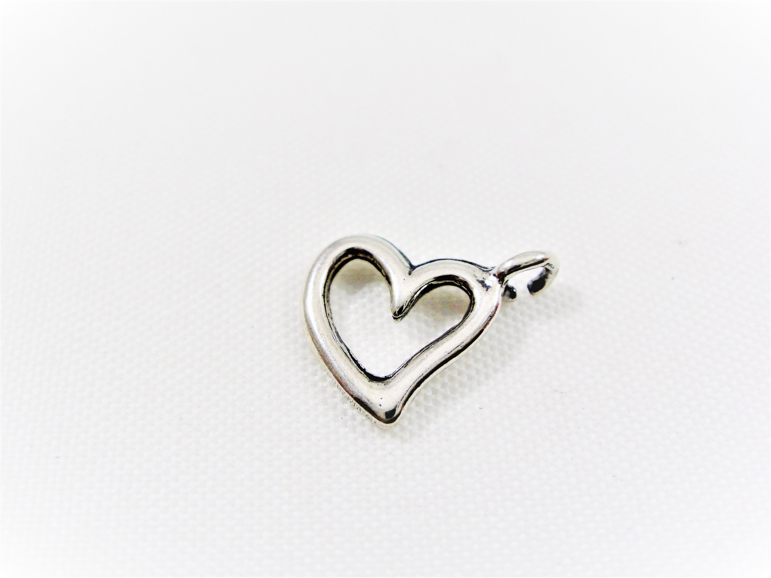 925 Sterling Silver Heart Charm, Silver Heart, Heart, Lover