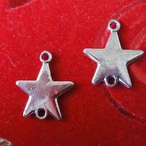 2 pc 925 sterling silver oxidized Star Connector  - silver  link charms, 11mm,  dreamy stars, silver star connector, silver star connector