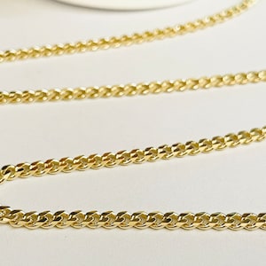 Vermeil, 18k Gold Plated over sterling Silver Flat Curb Chain 3.5mm, vermeil curb chain, vermeil chain, gold chain, necklace, curb chain