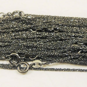 925 Sterling Silver Chain Diamond  Cut Rope ( Oxidized) 1.4mm 20 inch chain,  20 inch silver diamond cut chain