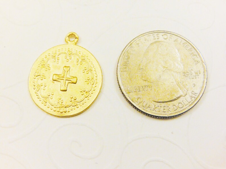 Vermeil, 18k Gold Over 925 Sterling Silver Pendant With Cross, Matte ...