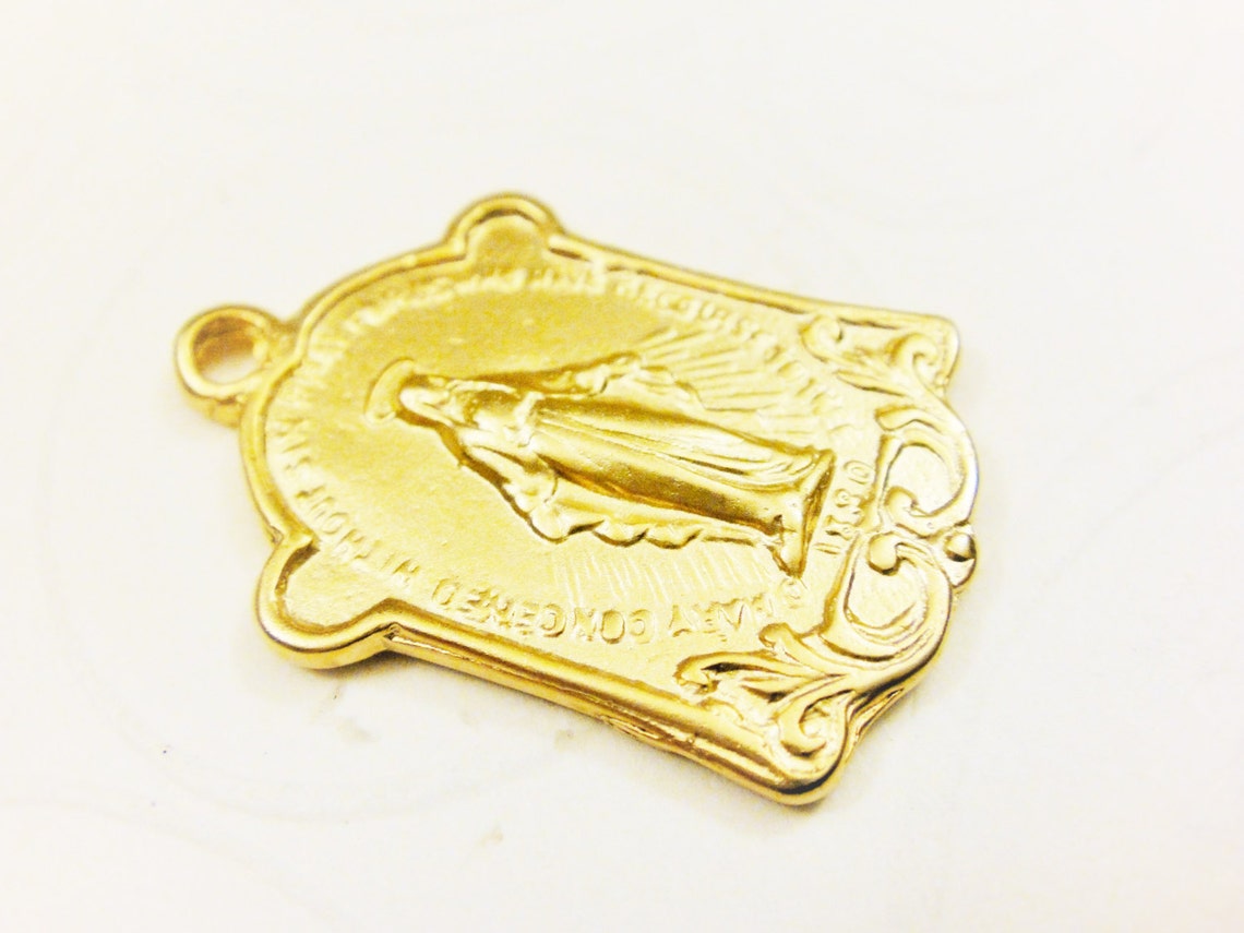 Vermeil, 18k Gold Over 925 Sterling Silver Virgin Mary Medal, Pendant ...