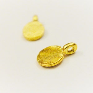 2 Pc. Vermeil, 18k Gold Over 925 Sterling Silver Tiny Small Discs ...