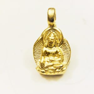 Vermeil 18k gold over 925 Sterling Silver BUDDHA , Beautiful Spiritual Holy Meditation Finding, Pendant 1pc., matte vermeil  buddha, buddha,