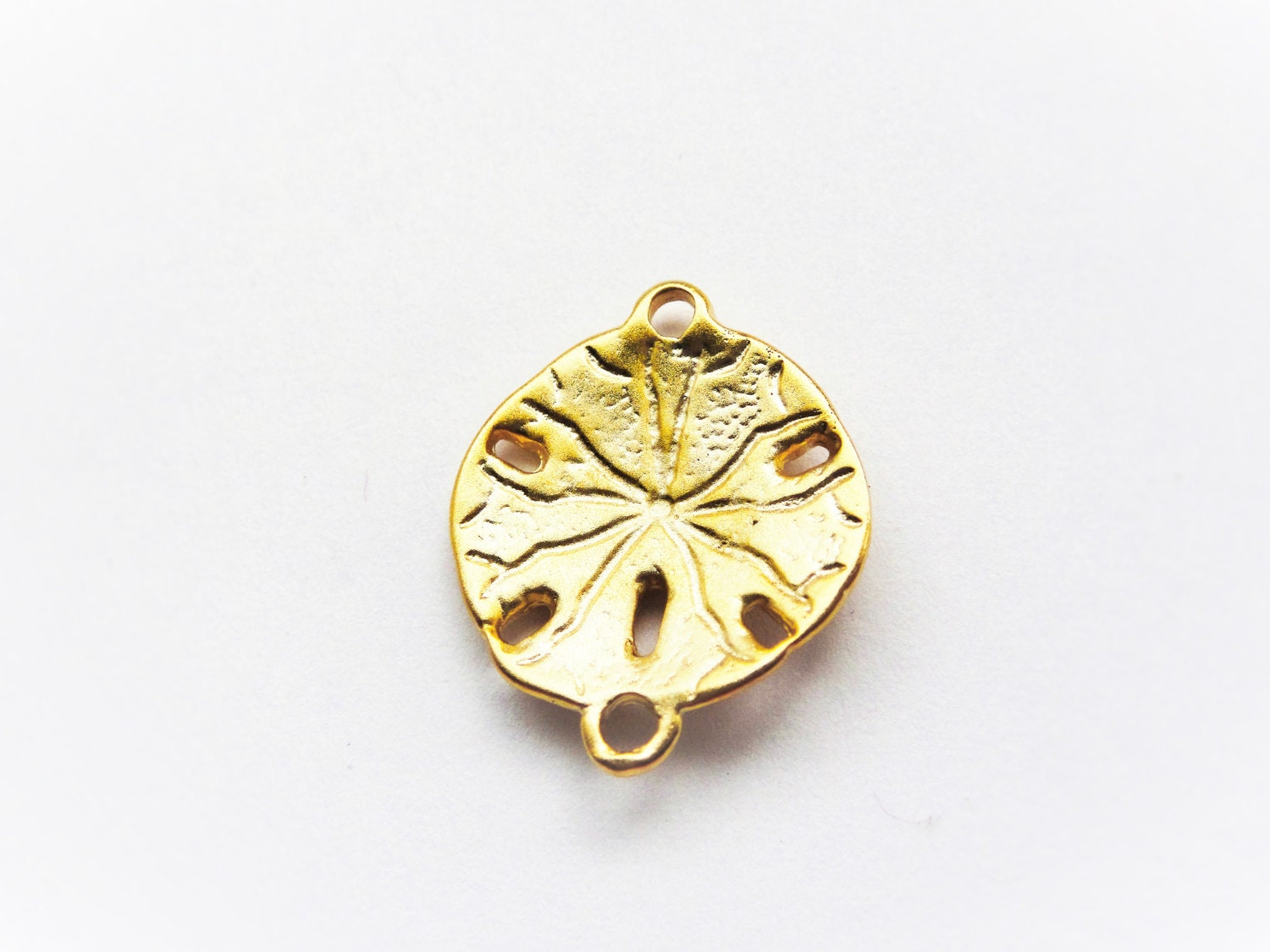 Vermeil, 18k Gold Over 925 Sterling Silver Sand Dollar Connector, Matte ...