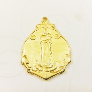 Vermeil, 18k Gold Over 925 Sterling Silver Religious Medal Holy Virgin ...