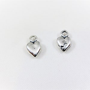 2pc 925 sterling silver heart charms, small silver hearts, silver heart, love, small silver heart, sterling silver heart, heart, usaw