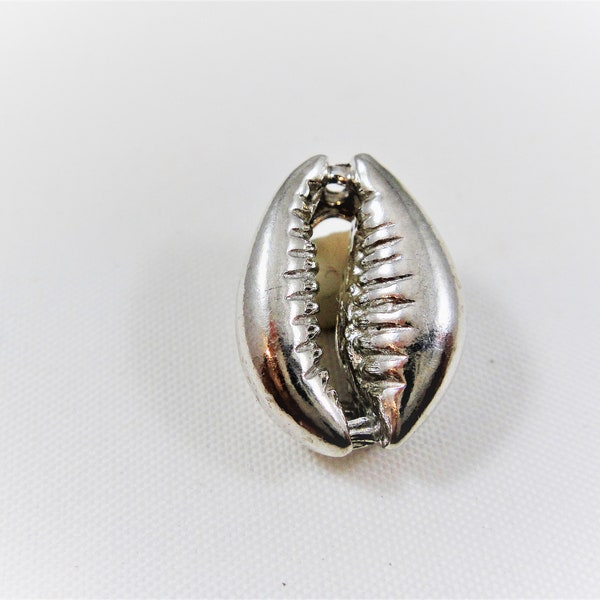 925 sterling silver Cowry Shell Charm, sterling silver  cowrie pendant, silver 17mm marine sea beach snail, cowrie, sea shell, shell, sea