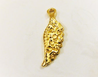 Vermeil,18k gold over 925 sterling silver  angel wing charm, vermeil angel wing, small angel wing, angel wing, shiny gold angel wing, angel