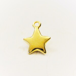vermeil, 18k gold over 925 sterling silver Star charm - shiny vermeil charms, dreamy star, gold star charm, little, gold shiny star, star