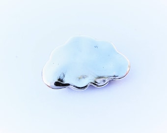 925 sterling silver Cloud Charm, Silver cloud charm with hidden bail on the back, rainy cloud, sterling silver cloud connector charm, cloud