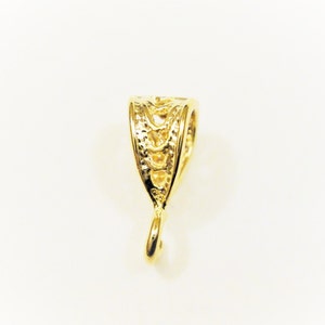 Vermeil, 18k gold over 925 sterling silver bail, shiny gold bail, vermeil bail, shiny gold filigree bail, gold bail, vermeil bail, bail