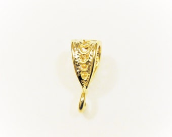 Vermeil, 18k gold over 925 sterling silver bail, shiny gold bail, vermeil bail