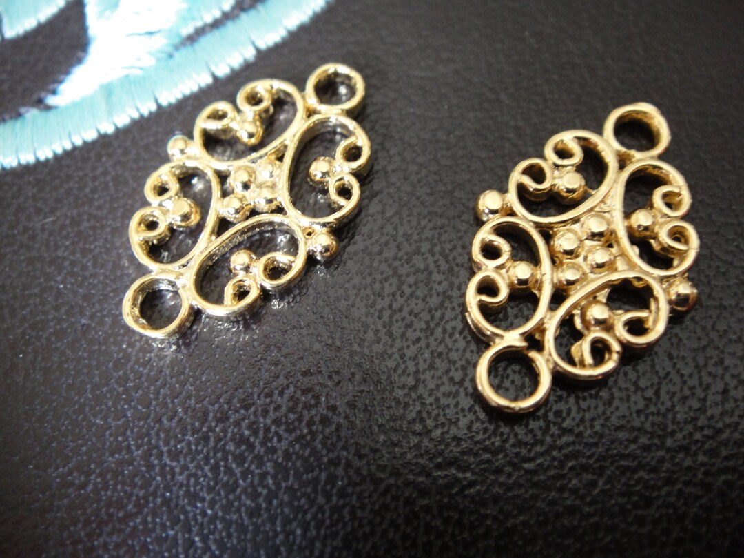 2 Pc Vermeil, 18k Gold Over 925 Sterling Silver Flower Spacer, Matte ...