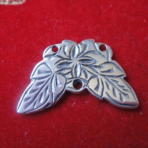 925 Sterling Silber oxidiertes Blatt und Blüten verbinder, Silber Verbinder, Blattblumen Verbinder, Schmuck, Verbinder, SterlingSilber Blatt